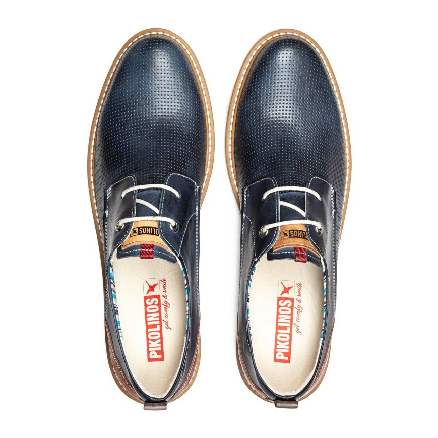 Men's Pikolinos BERNA Lace Up Shoes Blue | NZ X5A8713